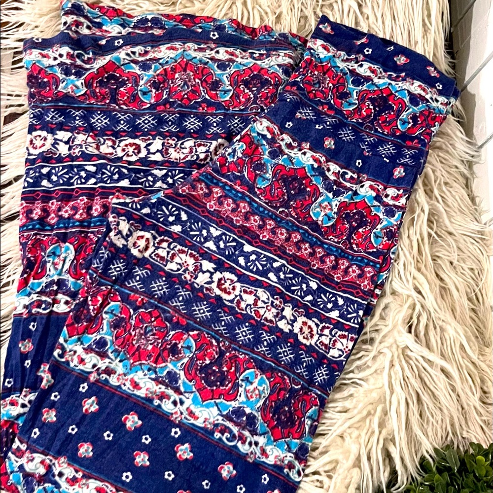Flare Leg Red/white/blue casual pants
